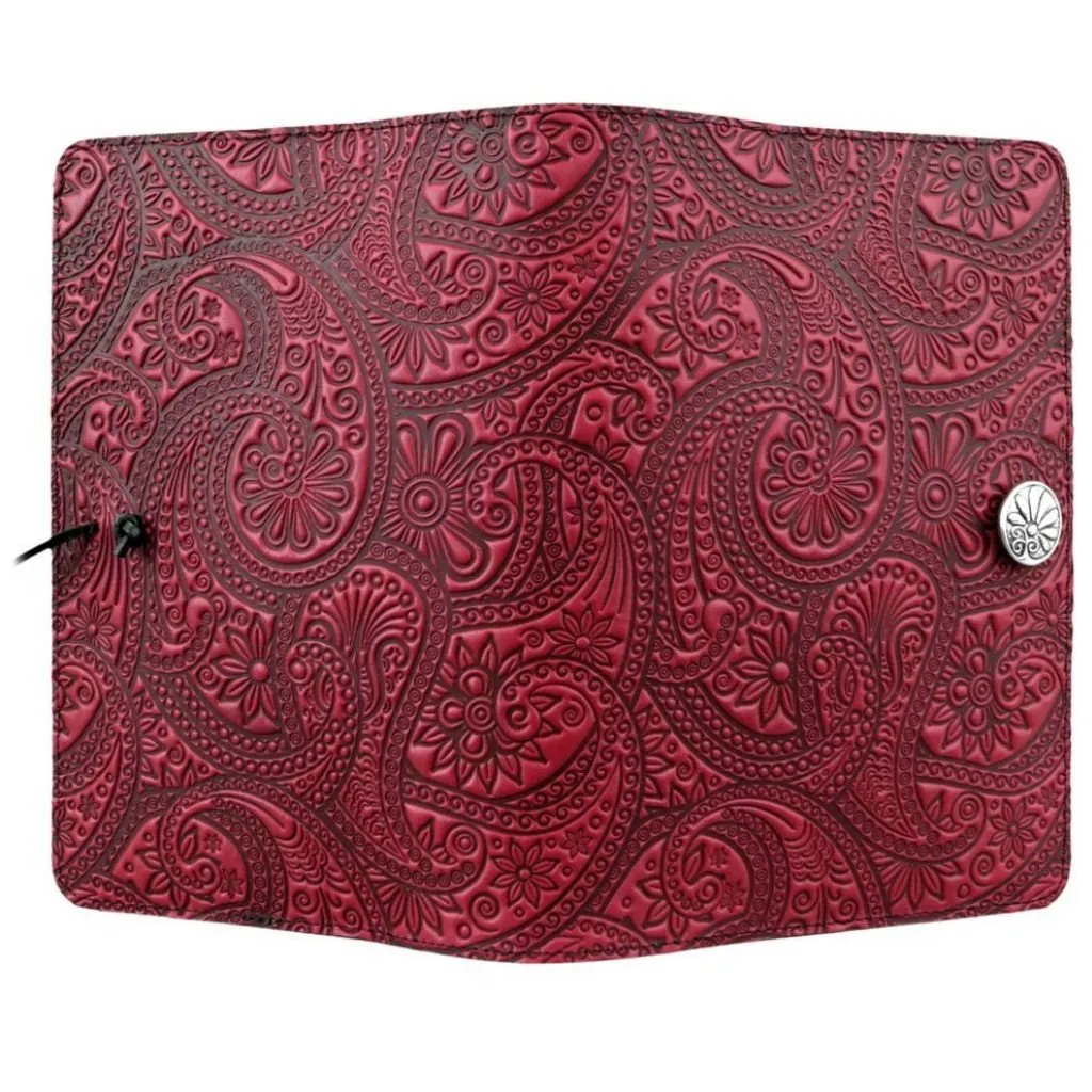 Leather Refillable Journal Notebook, Paisley