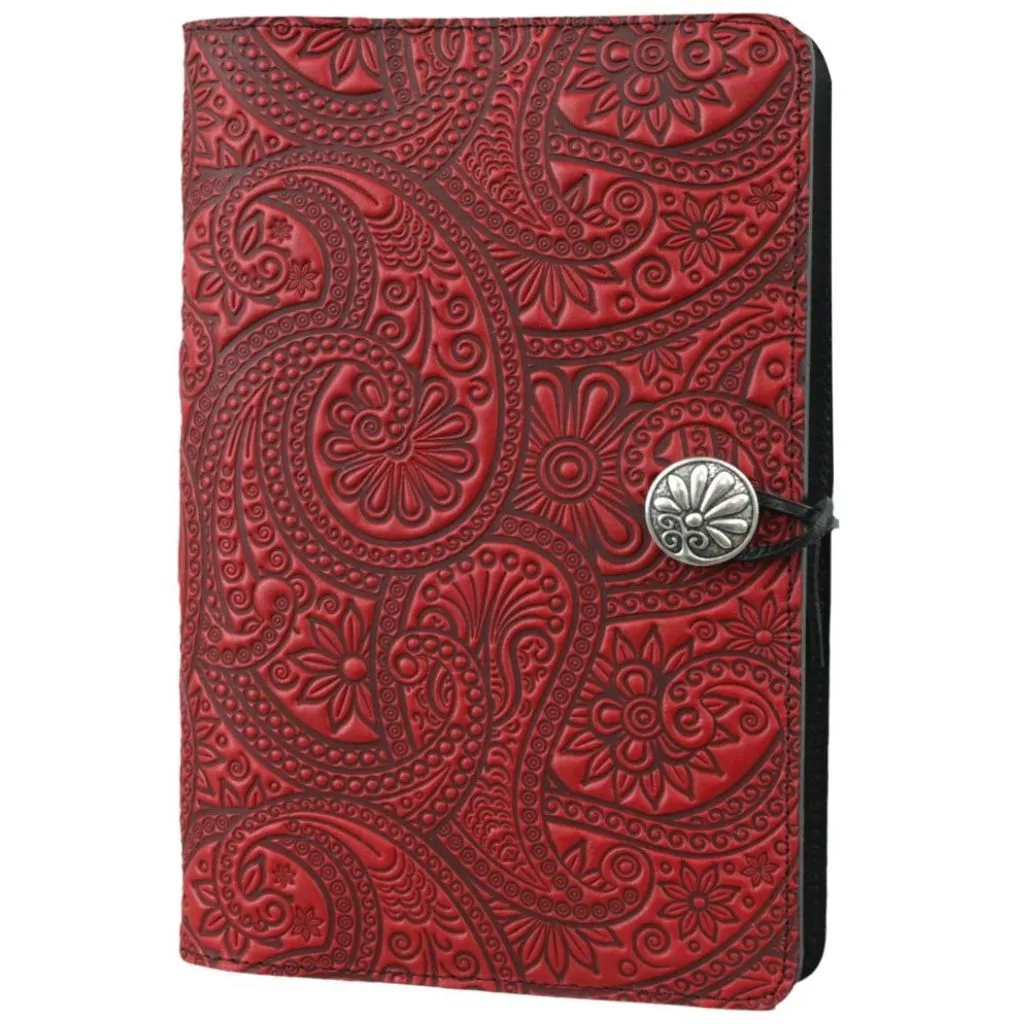 Leather Refillable Journal Notebook, Paisley