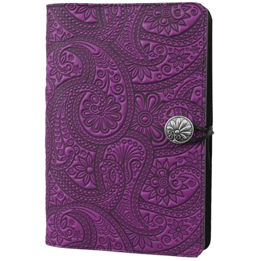 Leather Refillable Journal Notebook, Paisley