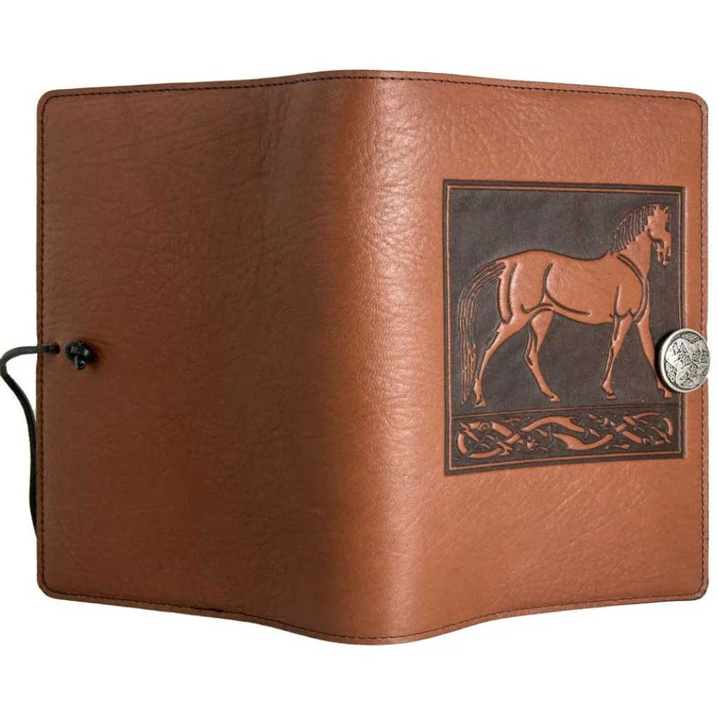 Leather Refillable Journal Notebook, Standing Horse