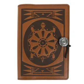 Leather Refillable Journal Notebook, Tribal Turtle