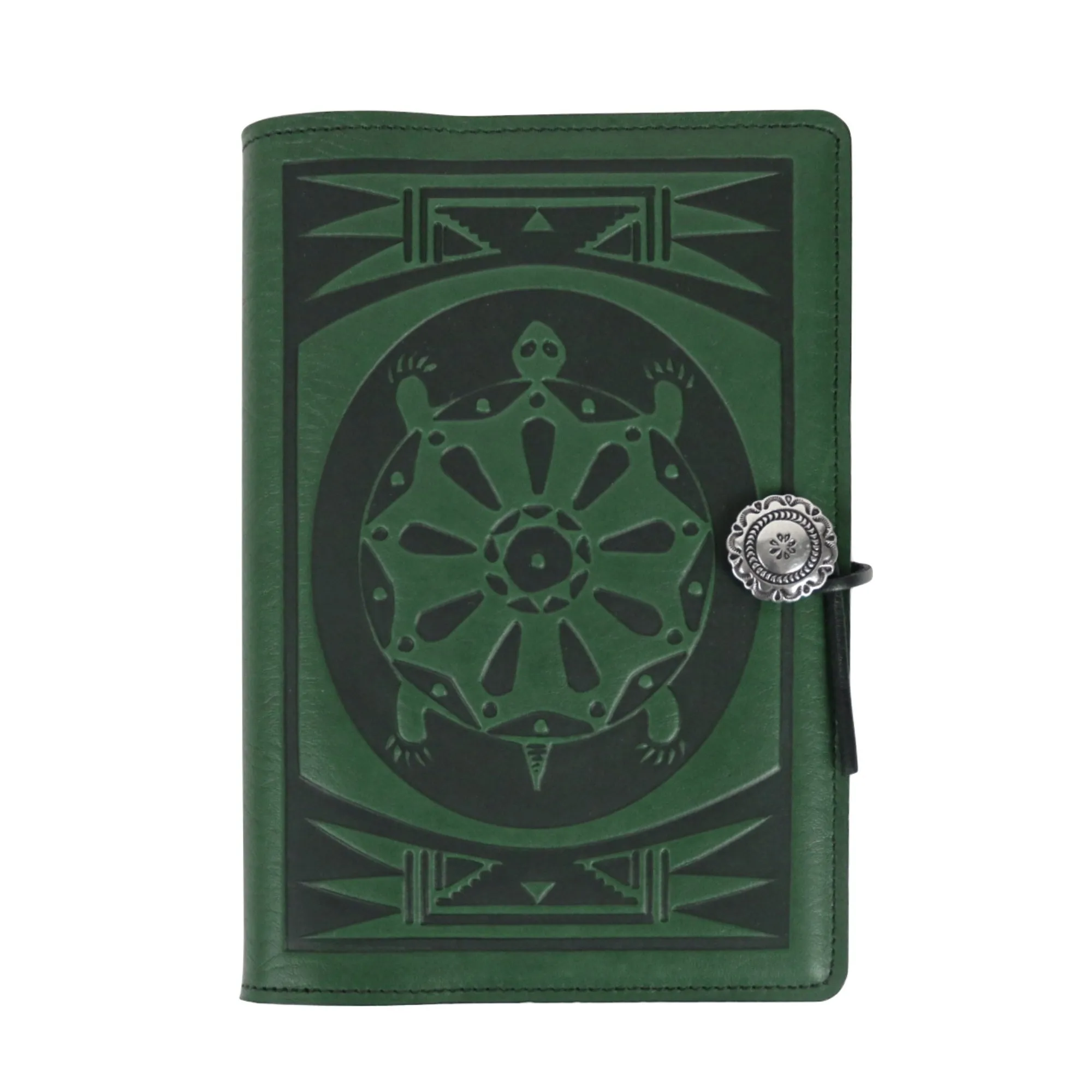 Leather Refillable Journal Notebook, Tribal Turtle