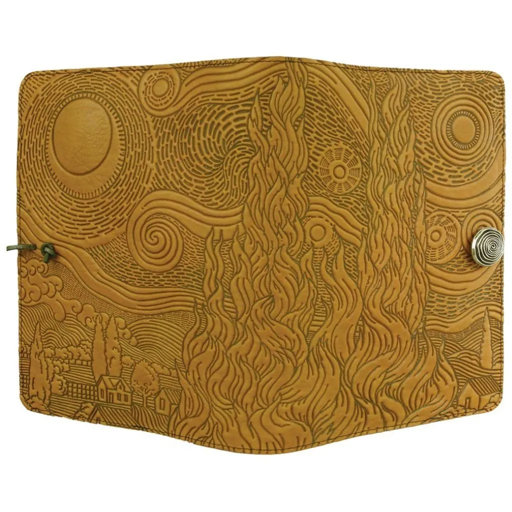 Leather Refillable Journal Notebook, Van Gogh's Sky