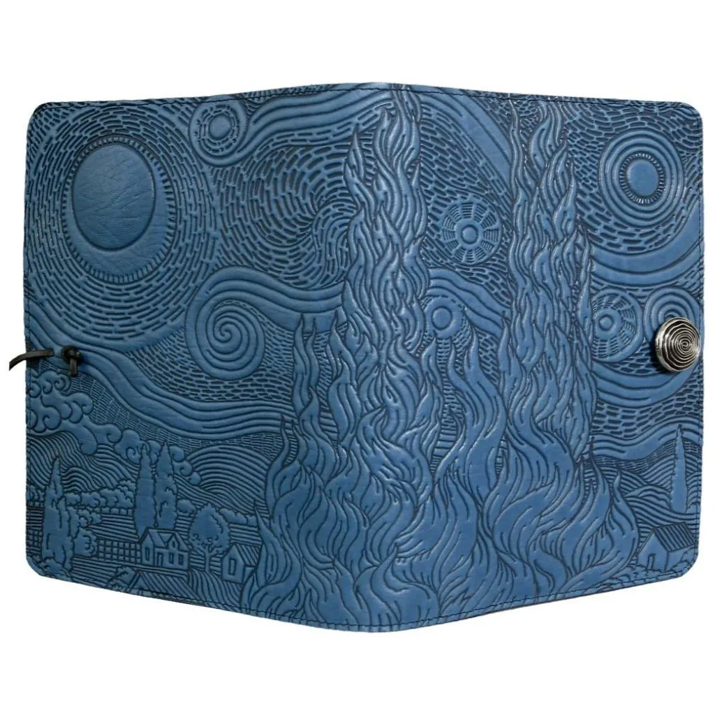 Leather Refillable Journal Notebook, Van Gogh's Sky