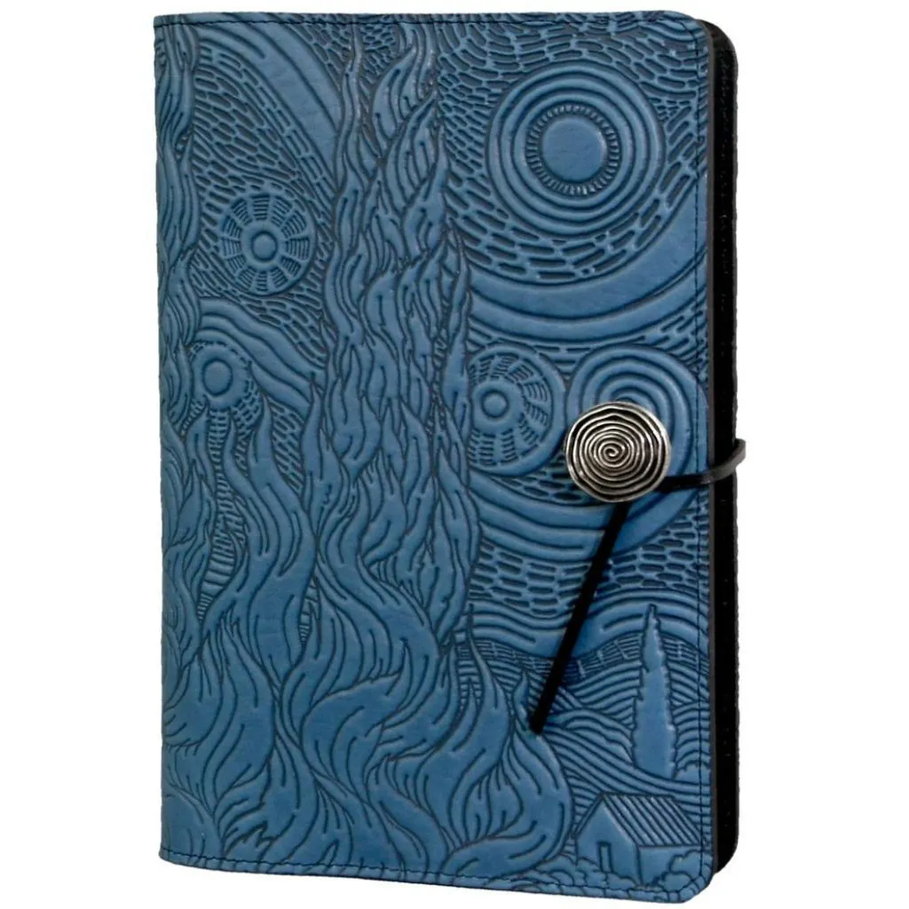 Leather Refillable Journal Notebook, Van Gogh's Sky