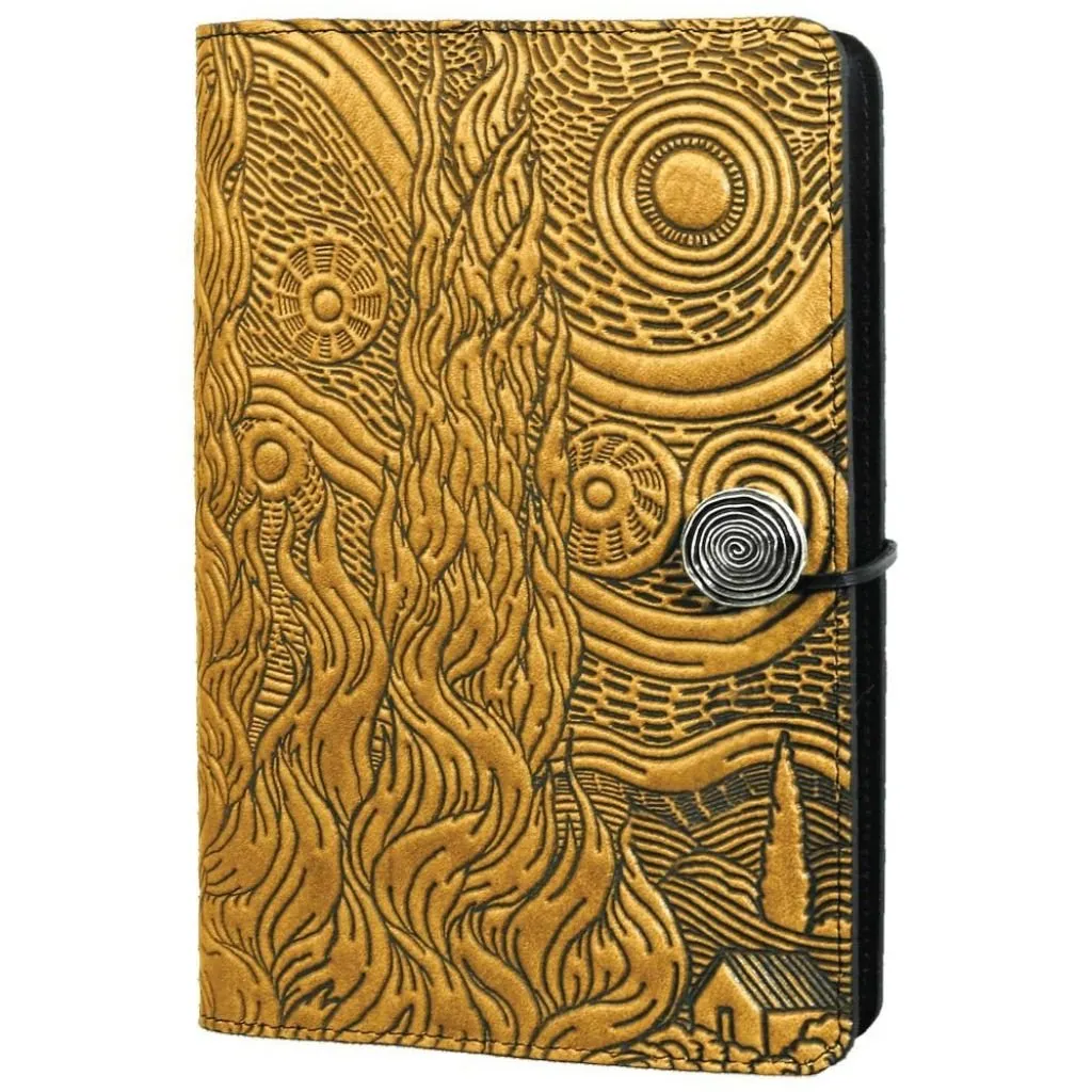 Leather Refillable Journal Notebook, Van Gogh's Sky