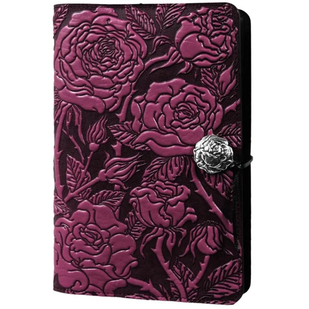 Leather Refillable Journal Notebook, Wild Rose