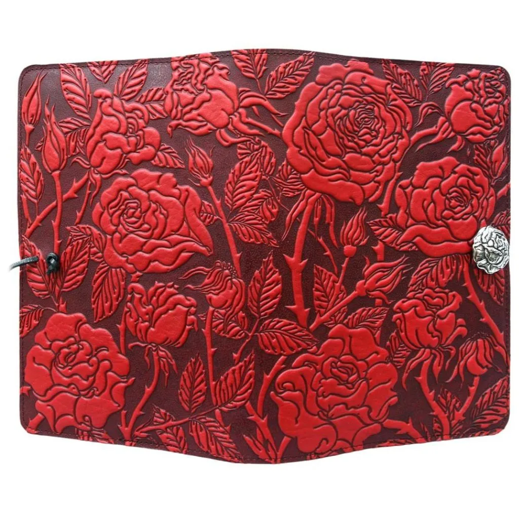 Leather Refillable Journal Notebook, Wild Rose