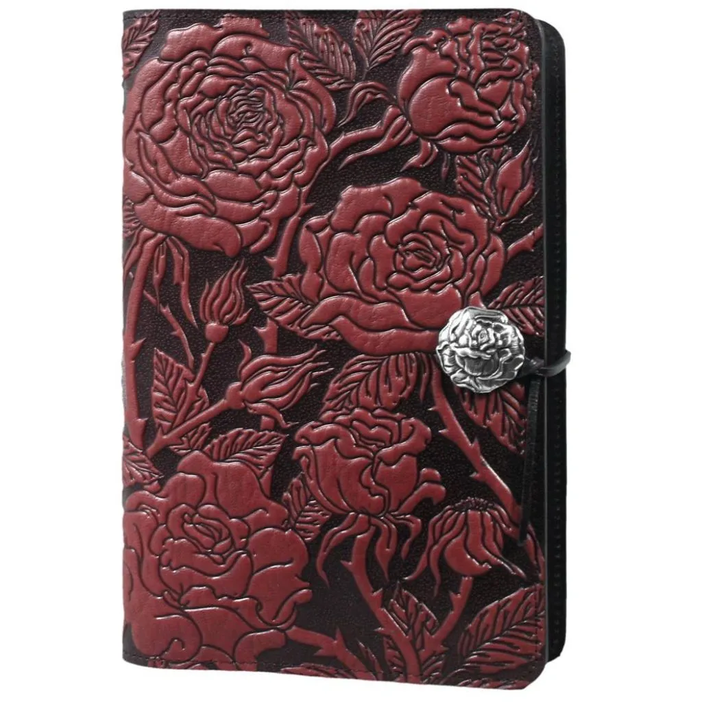 Leather Refillable Journal Notebook, Wild Rose