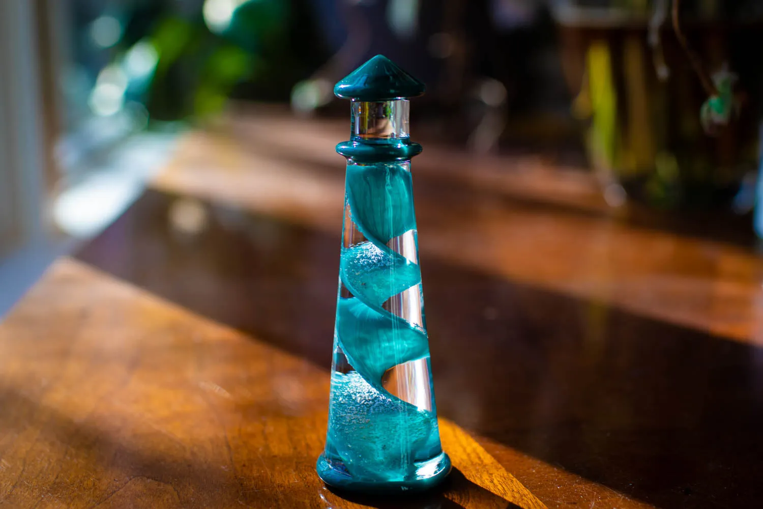 Memorial Glass Lighthouse with Cremation Ashes