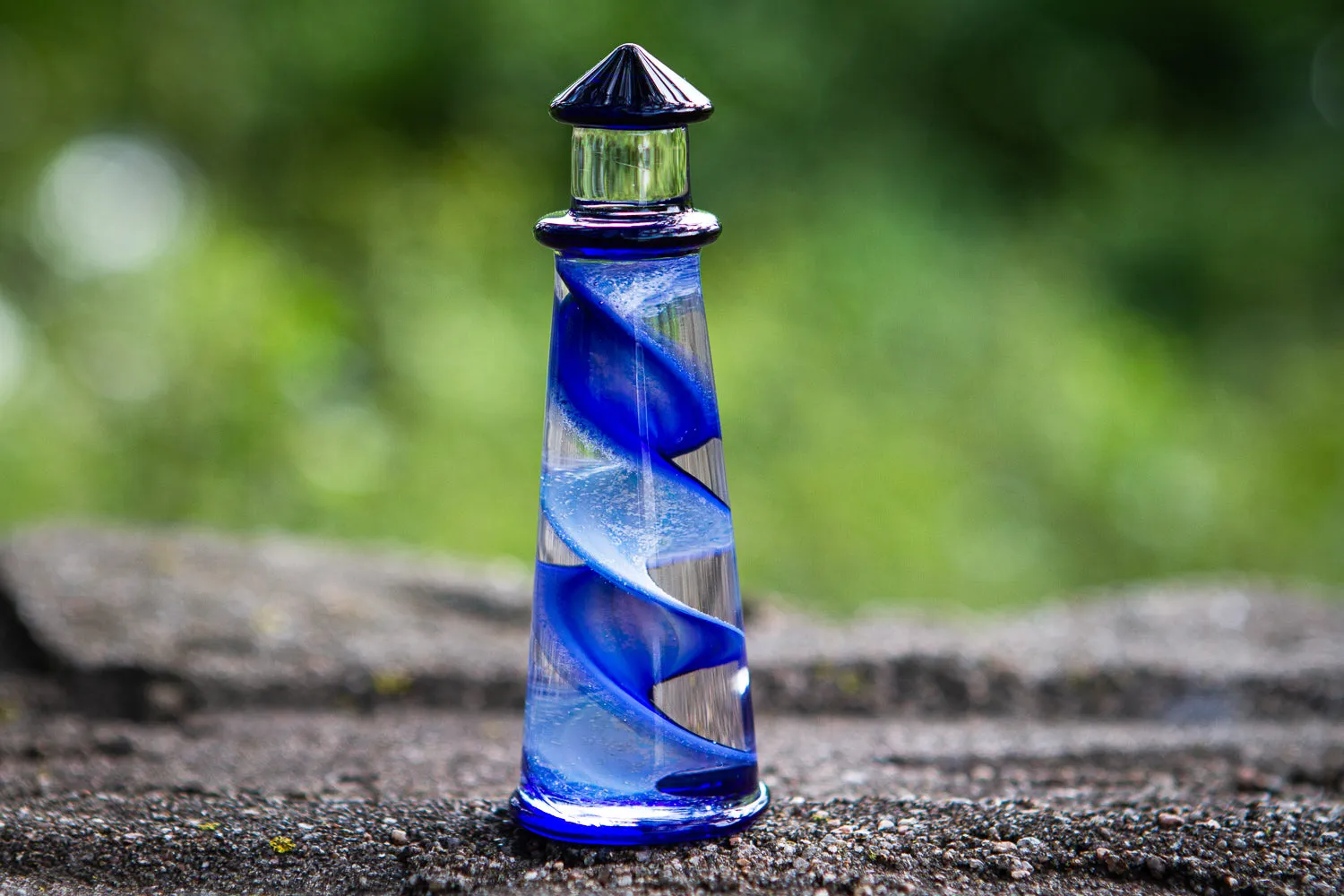 Memorial Glass Lighthouse with Cremation Ashes