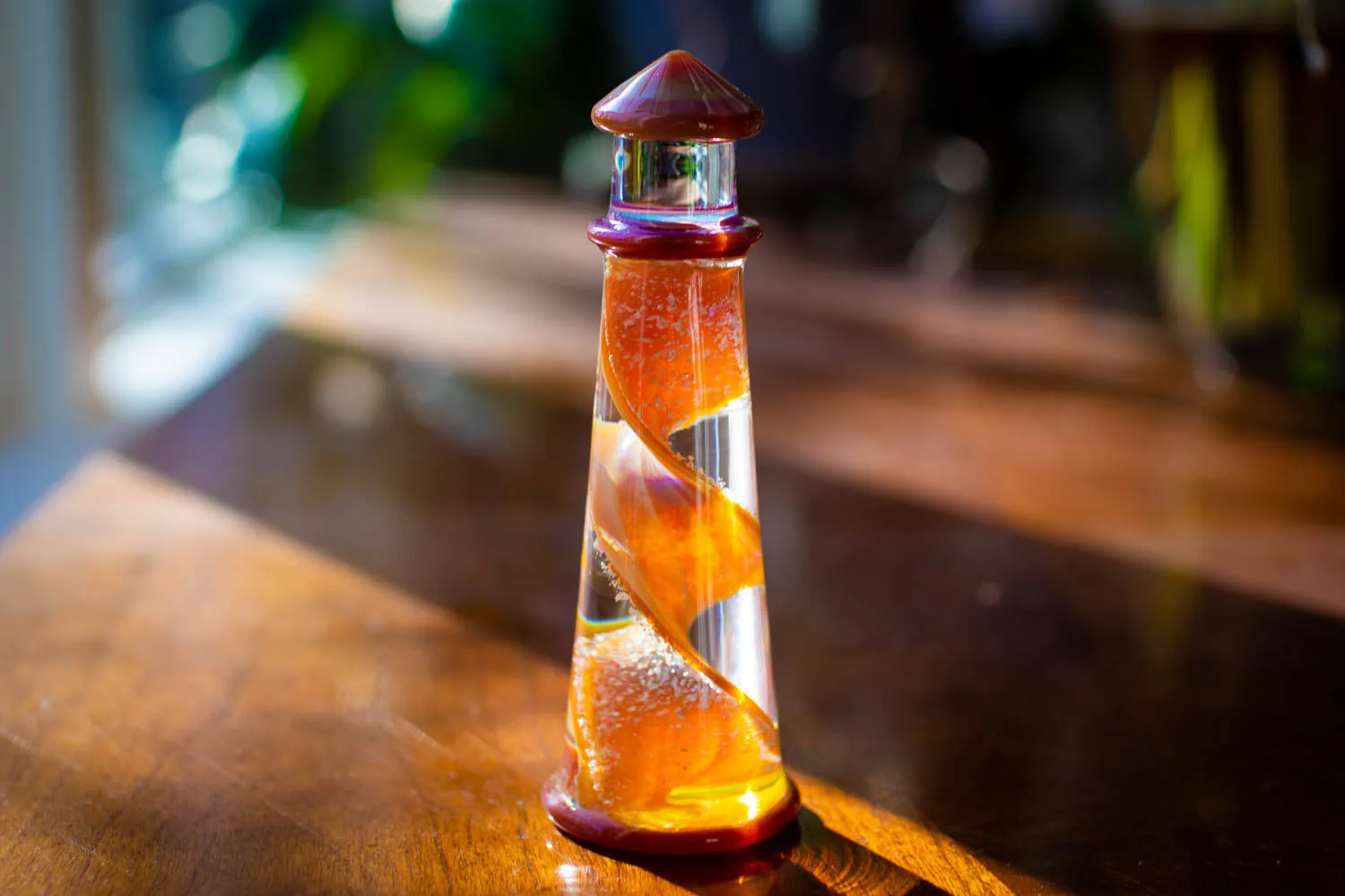 Memorial Glass Lighthouse with Cremation Ashes