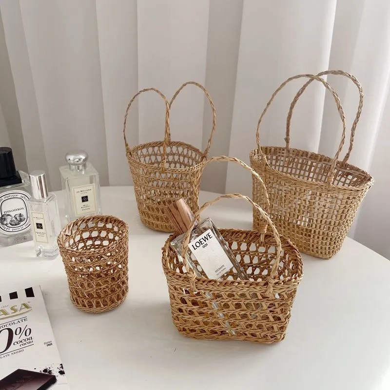 Modern Straw Portable Basket