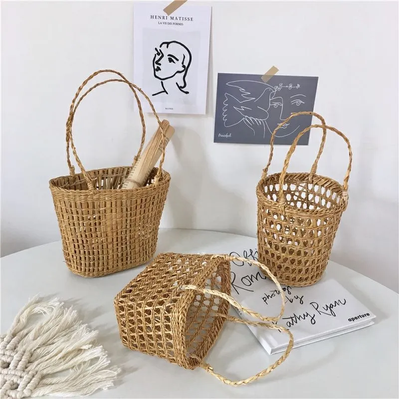 Modern Straw Portable Basket