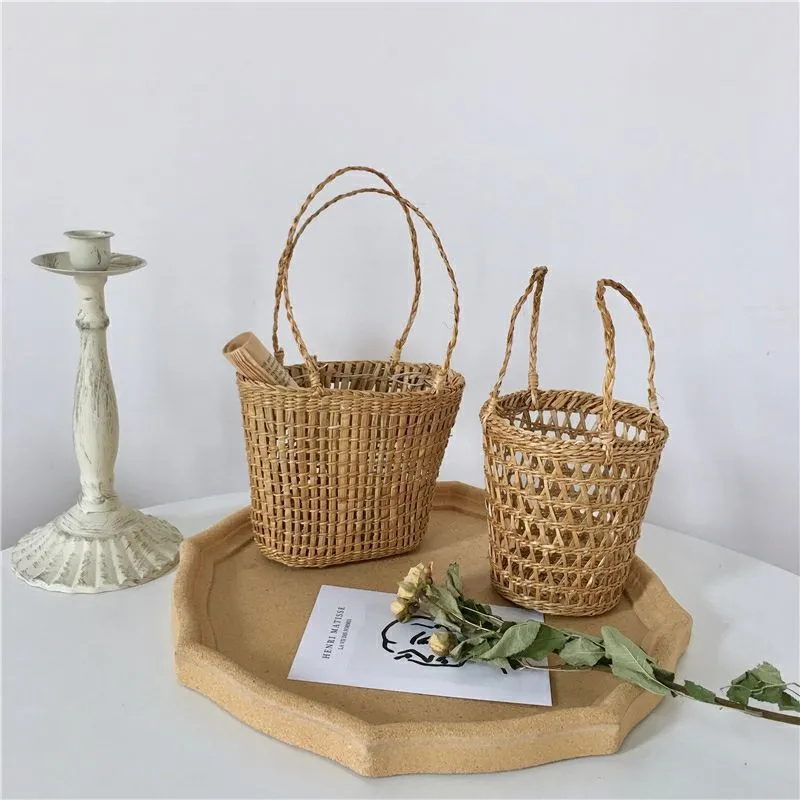 Modern Straw Portable Basket