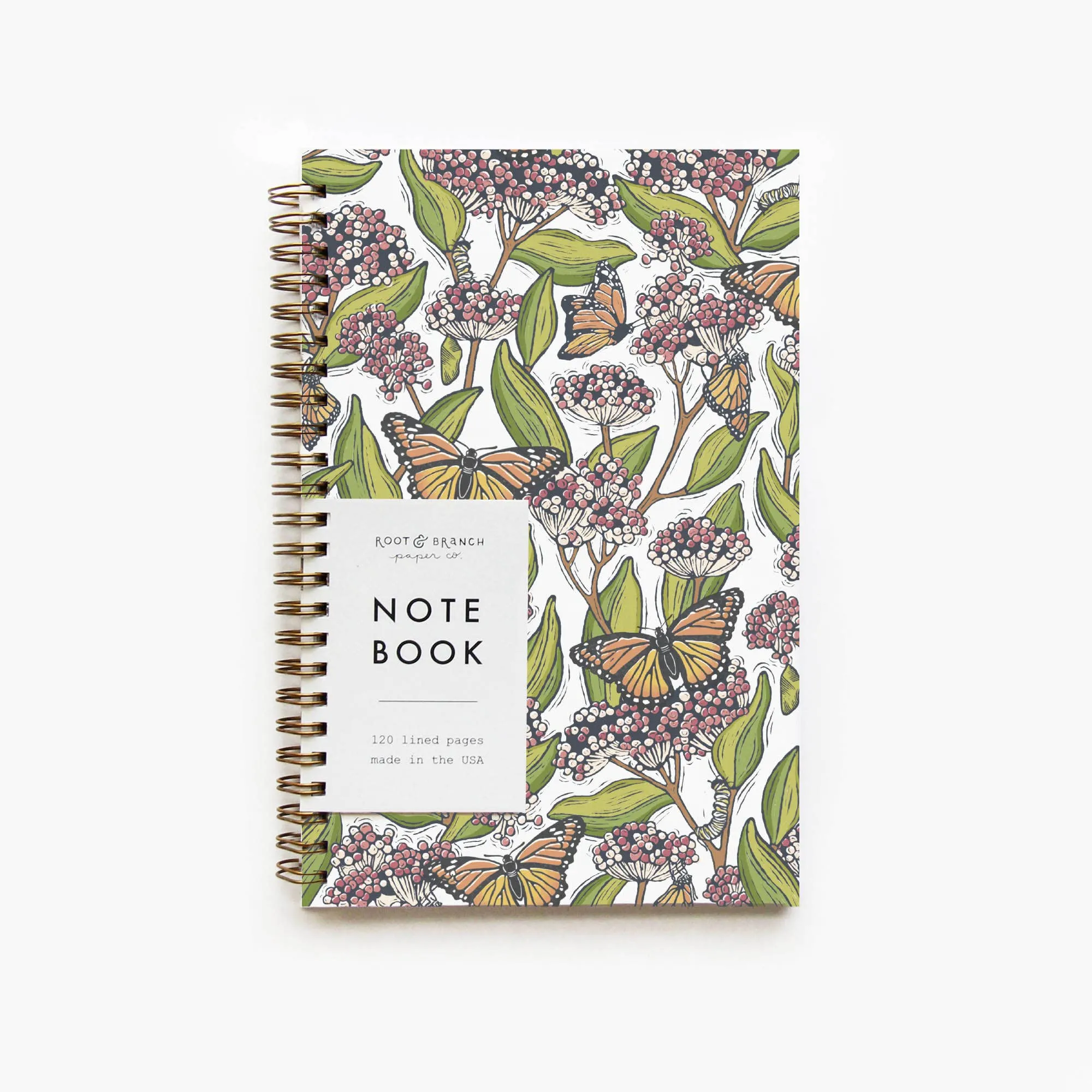 Monarch & Milkweed Spiral Bound Notebook