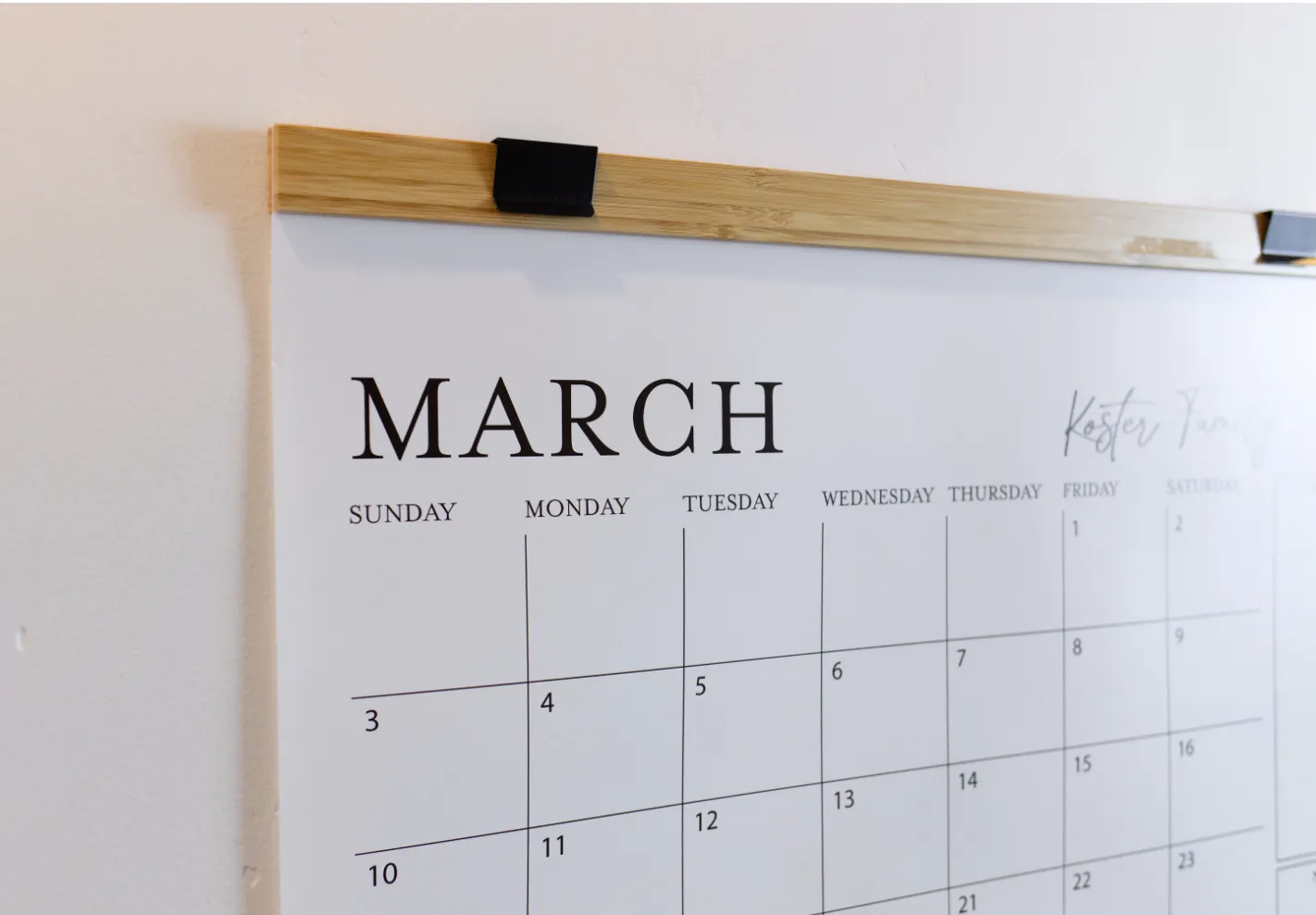 Monthly To-Do Calendar with Wood Hanger