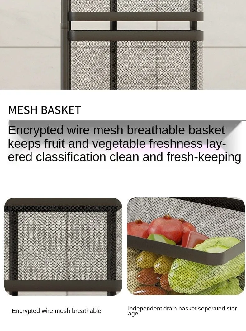 Multi-function Kitchen Vegetable Basket Rotating Organizer