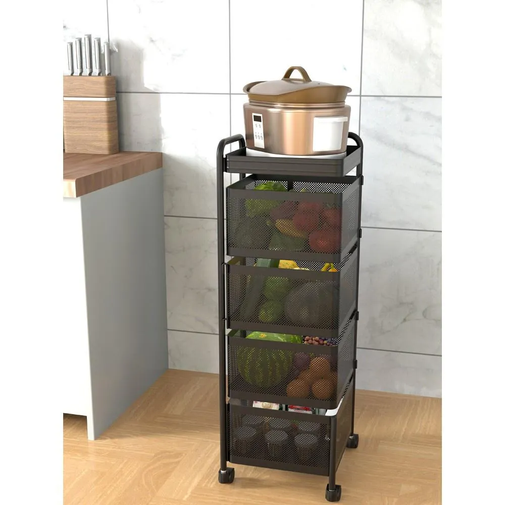 Multi-function Kitchen Vegetable Basket Rotating Organizer