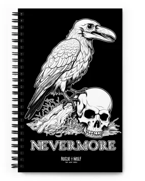 Nevermore Spiral Notebook Journal - Gothic Home Office & Stationery Journal for Women Spooky Goth Halloween Gifts