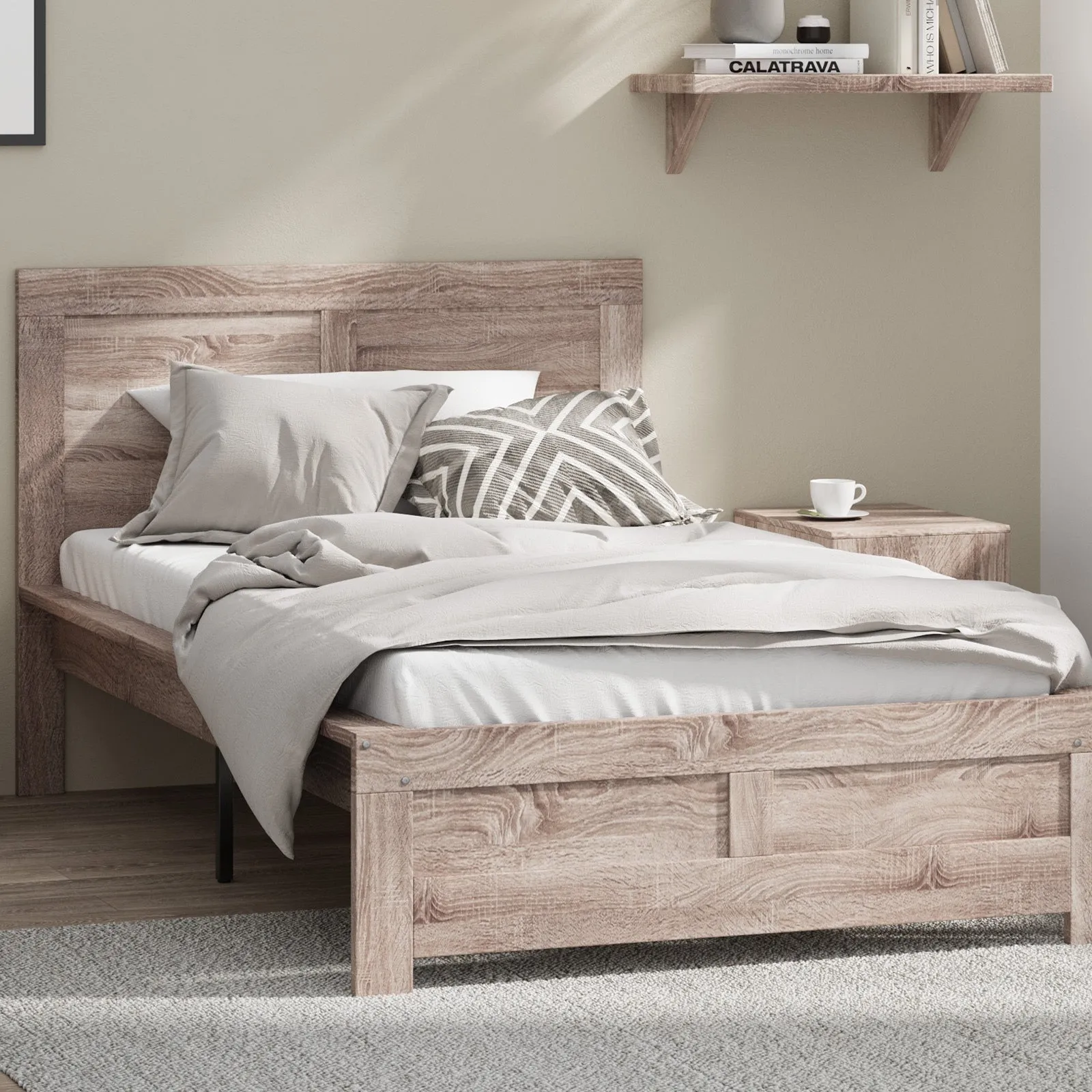 Oikiture Bed Frame King Single Size Wooden Bed Platforms NEO