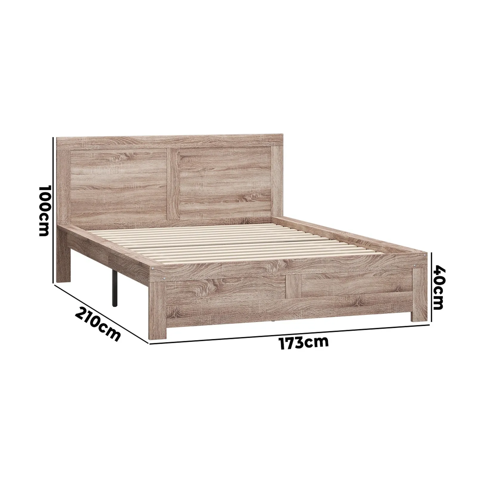 Oikiture Bed Frame Queen Size Wooden Bed Platforms NEO