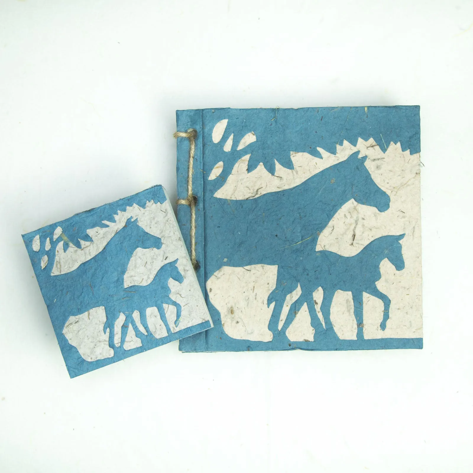 On The Farm - Horse & Baby - Blue - Twine Eco-friendly Journal and Scratch Pad