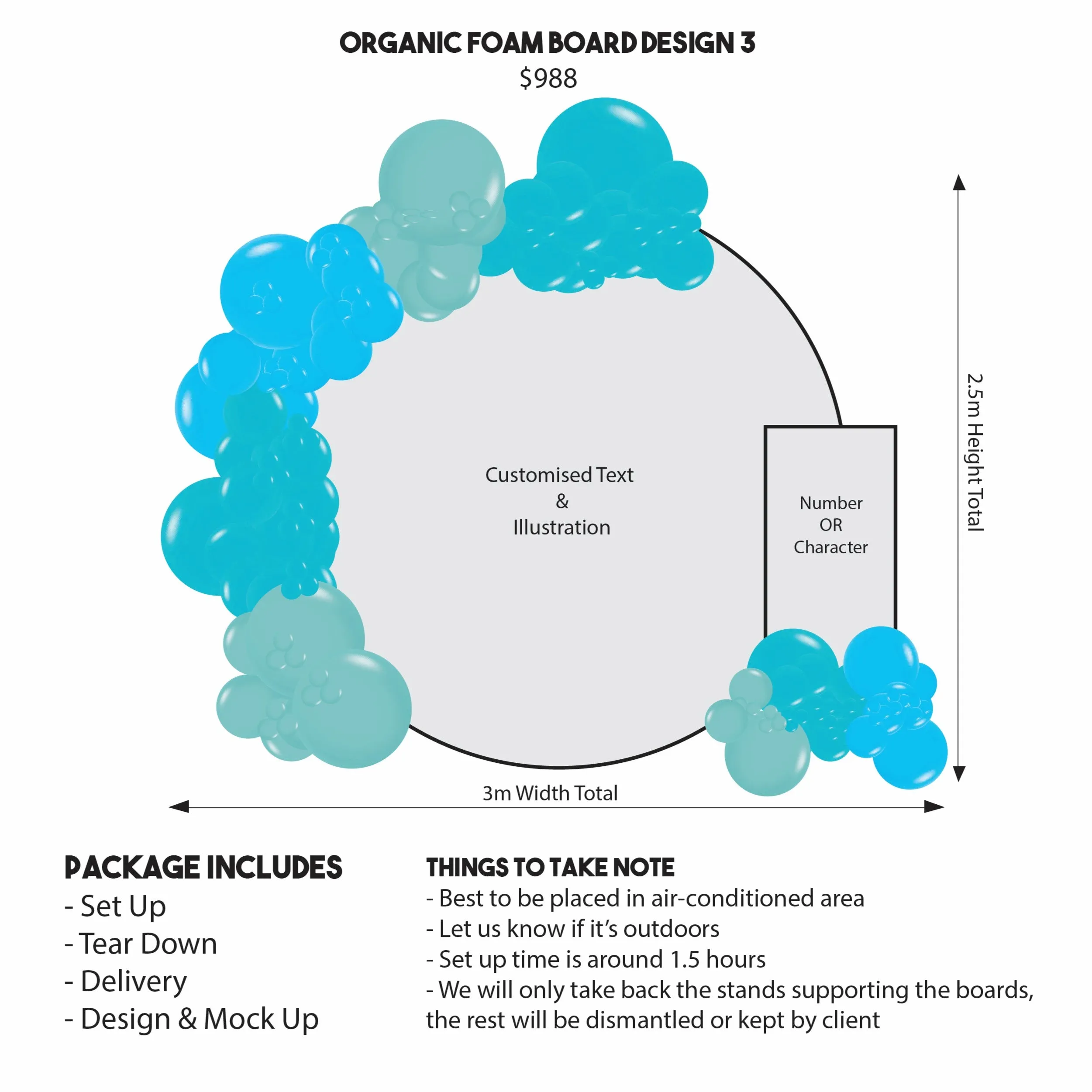 Organic Balloon Foam Board Packages