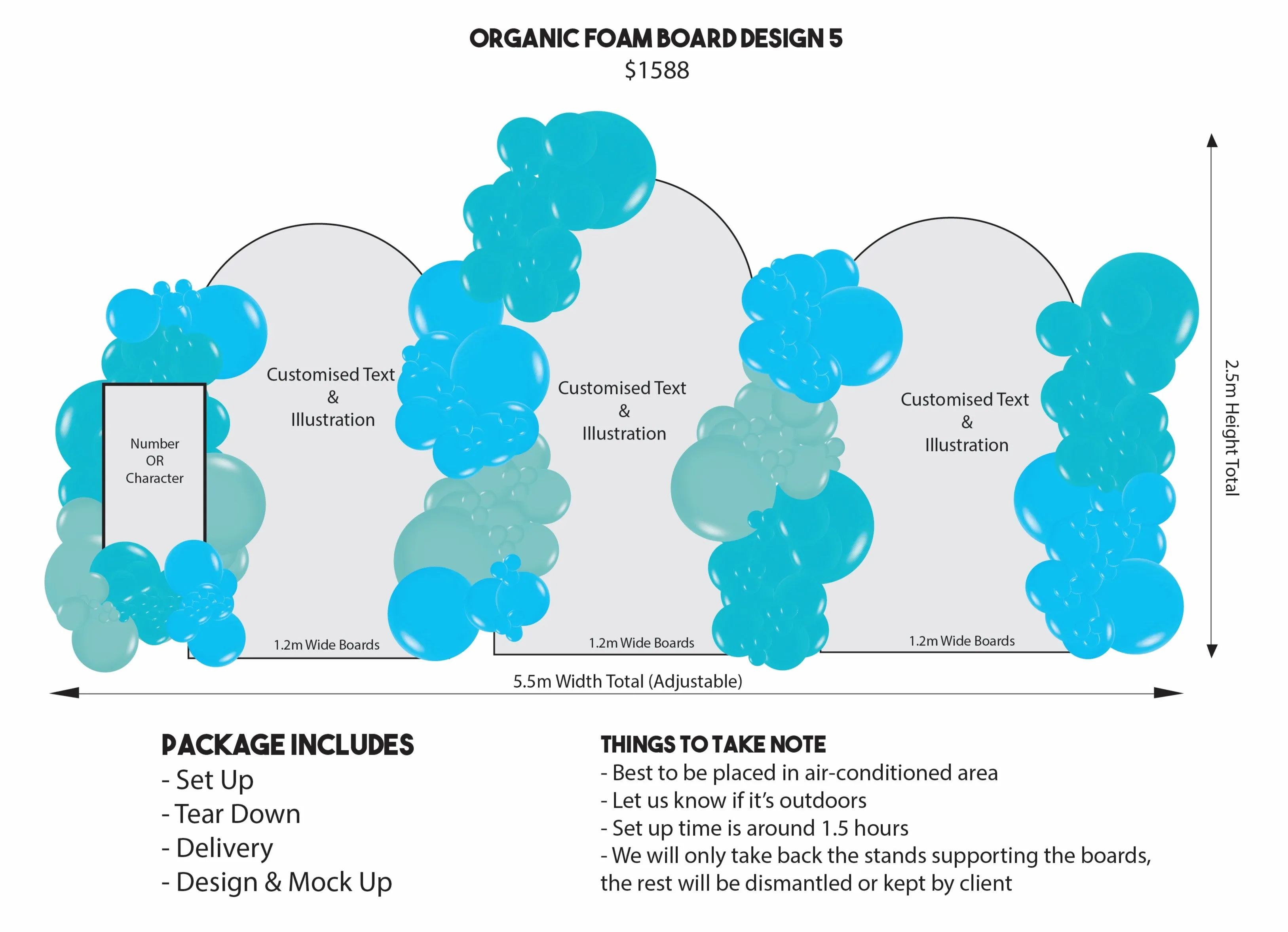 Organic Balloon Foam Board Packages