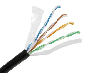 Outdoor Bulk CAT5E Ethernet Cable: Direct Burial Solid Copper UTP CMX, 24 AWG