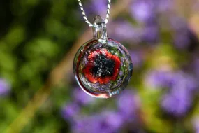 Petite Poppy Glass Pendant with Ash