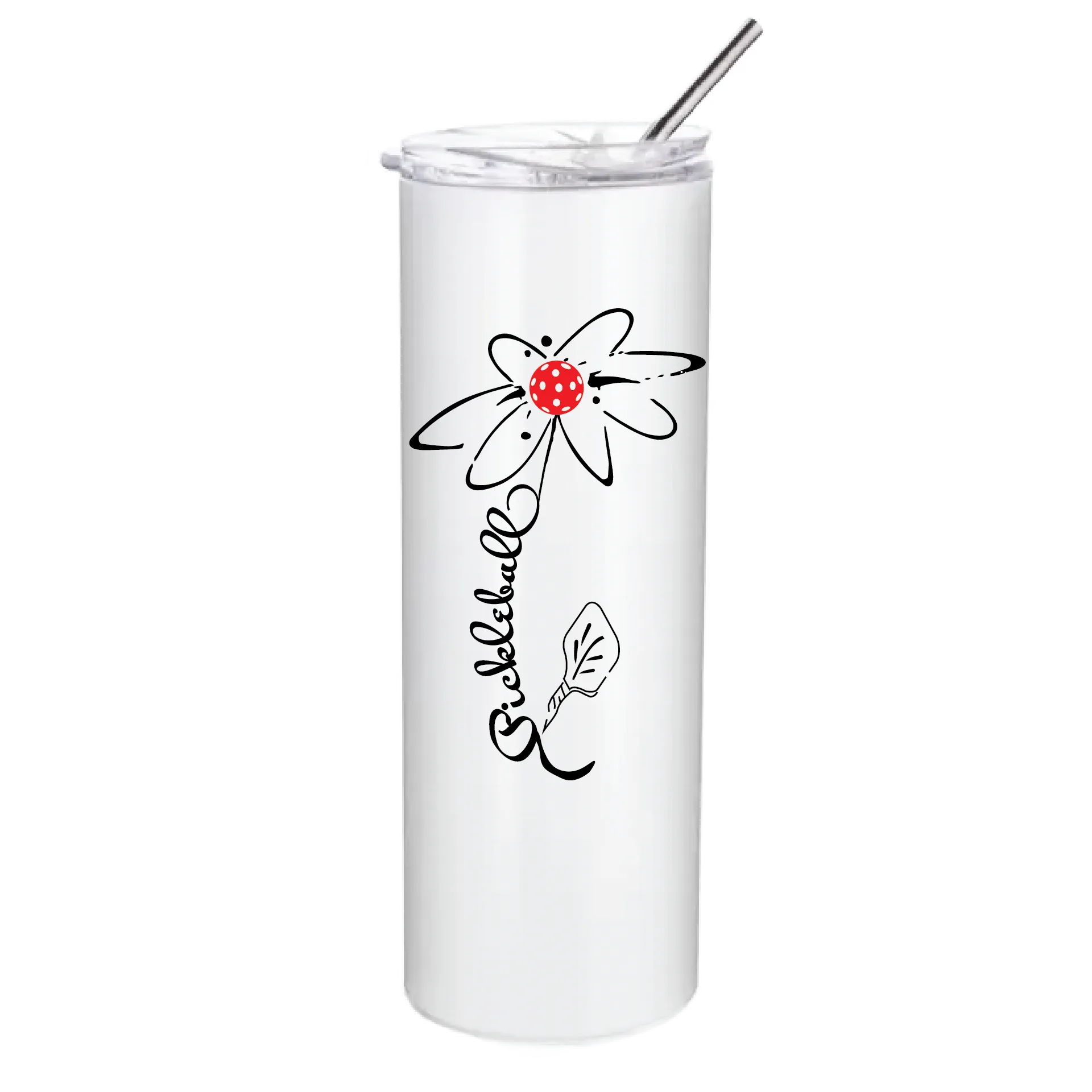 Pickleball Flower (Customizable) | Pickleball Tumbler | Fun Pickleball Gifts