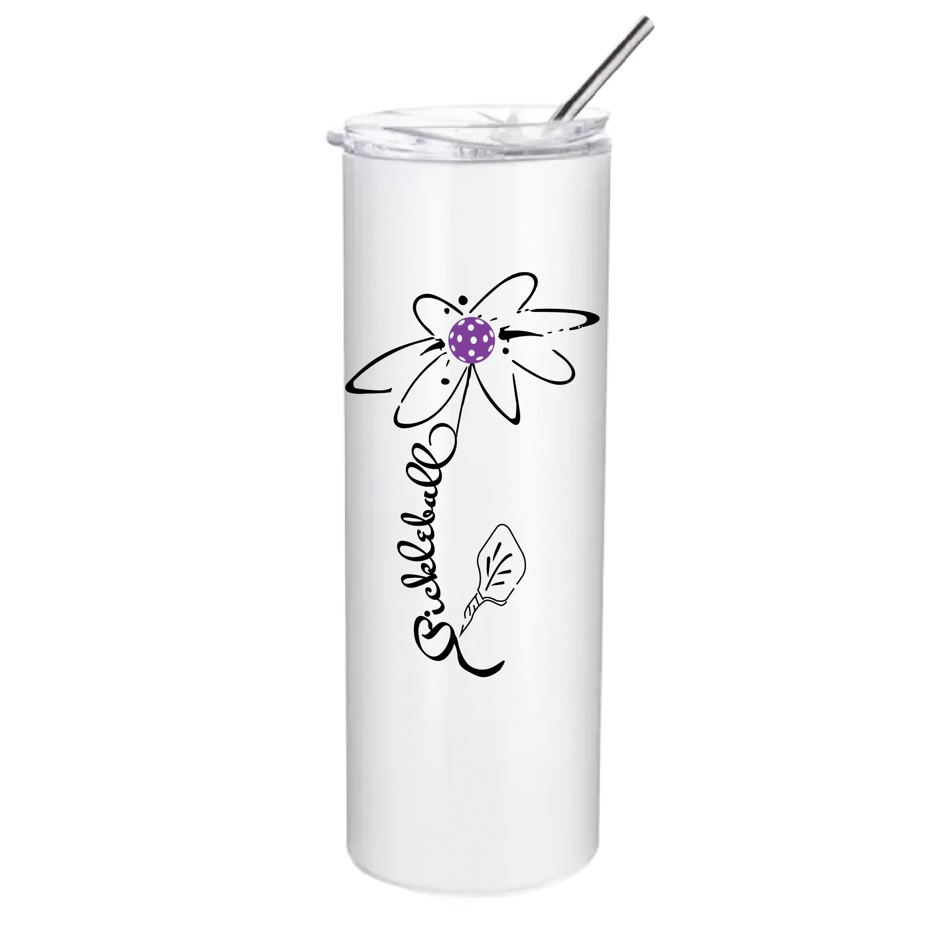 Pickleball Flower (Customizable) | Pickleball Tumbler | Fun Pickleball Gifts