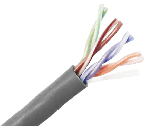 Plenum CAT5E Bulk Ethernet Cable: CMP UL Listed, Solid Copper UTP, 24 AWG, 1000FT