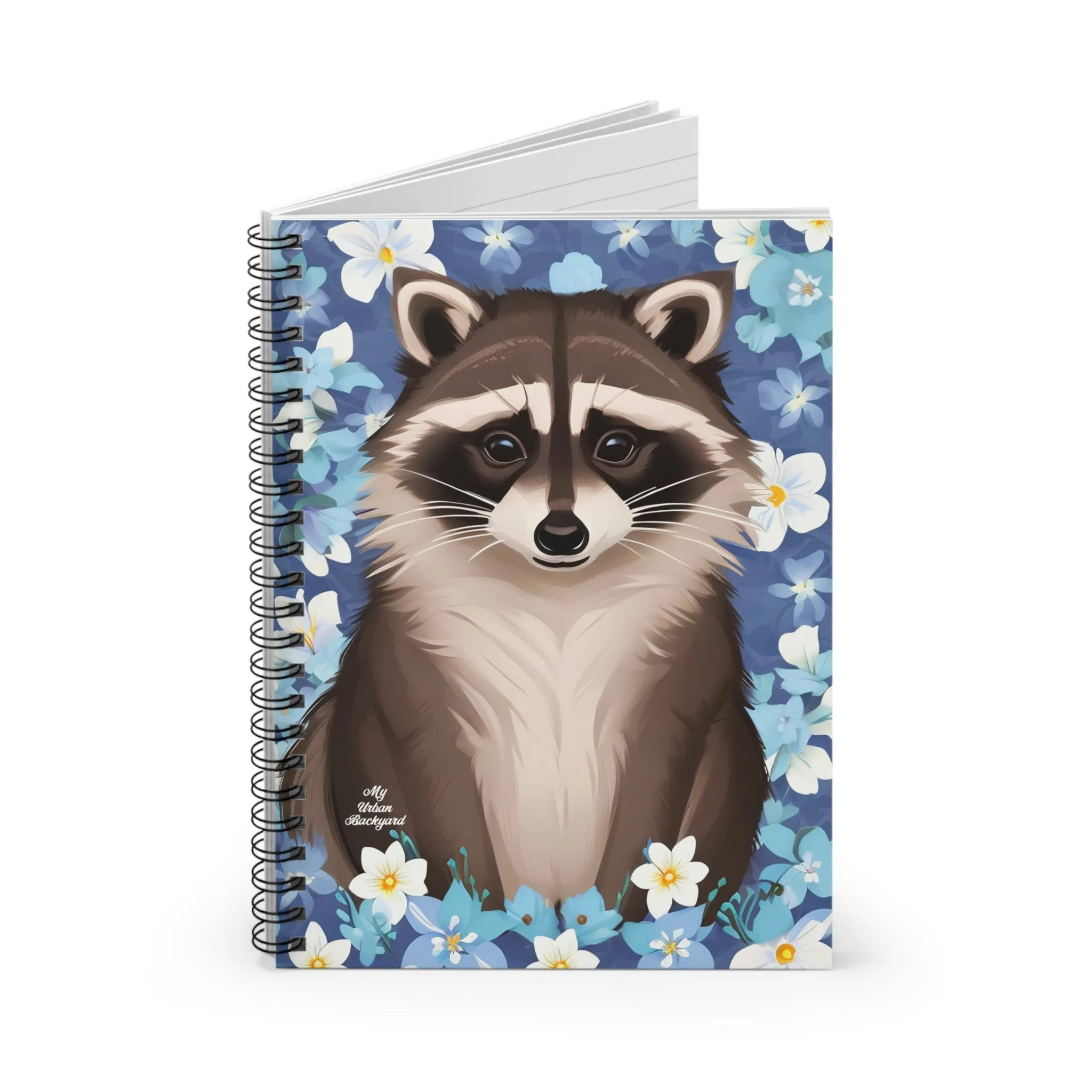 Raccoon and Flowers, Spiral Notebook Journal - Write in Style