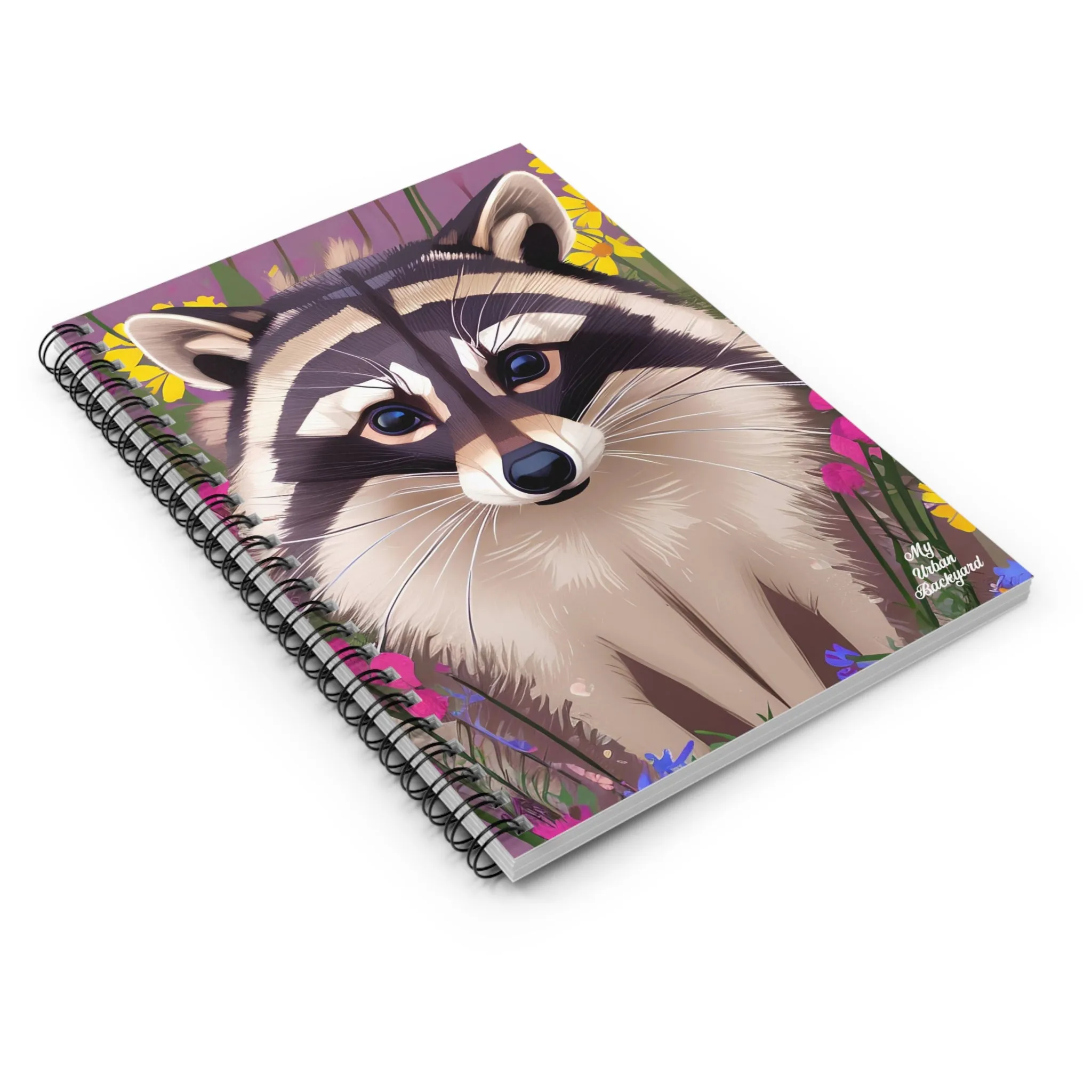 Raccoon with Wildflowers, Spiral Notebook Journal - Write in Style