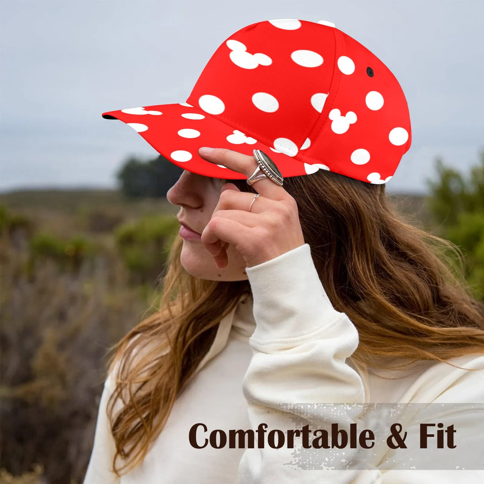 Red With White Mickey Polka Dots Hat