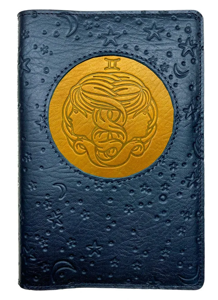 Refillable Leather Journal, Zodiac Icon, Gemini