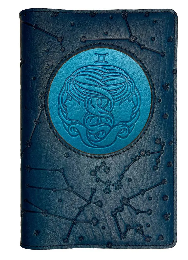 Refillable Leather Journal, Zodiac Icon, Gemini