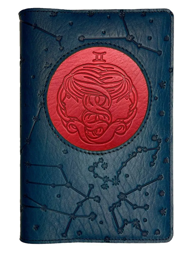 Refillable Leather Journal, Zodiac Icon, Gemini