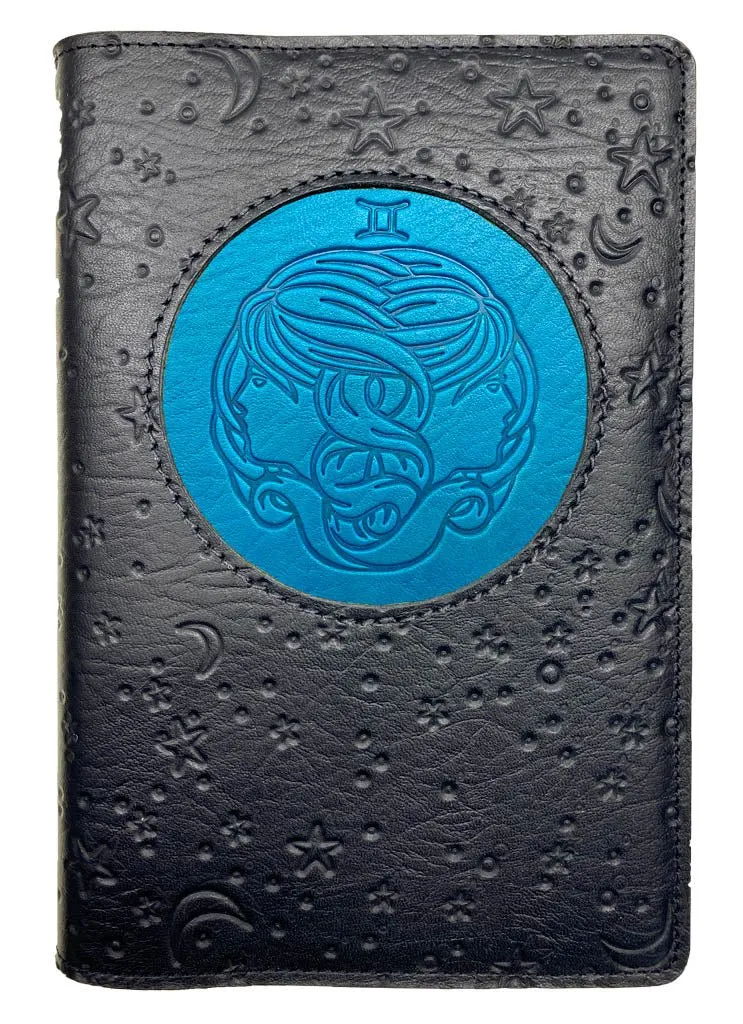 Refillable Leather Journal, Zodiac Icon, Gemini