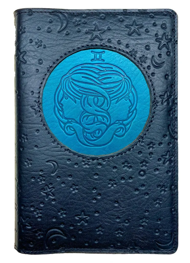 Refillable Leather Journal, Zodiac Icon, Gemini