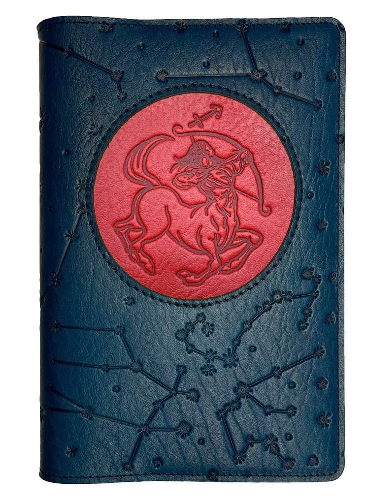 Refillable Leather Journal, Zodiac Icon, Sagittarius