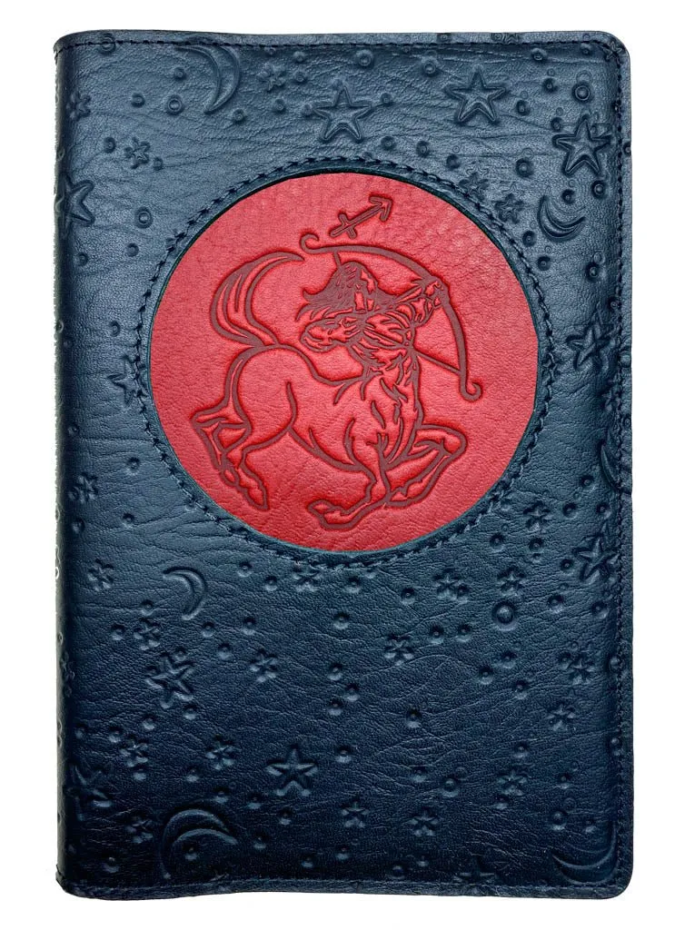 Refillable Leather Journal, Zodiac Icon, Sagittarius