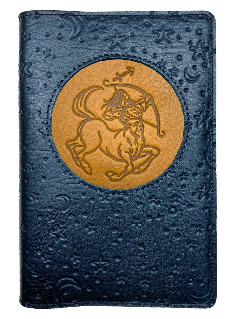 Refillable Leather Journal, Zodiac Icon, Sagittarius