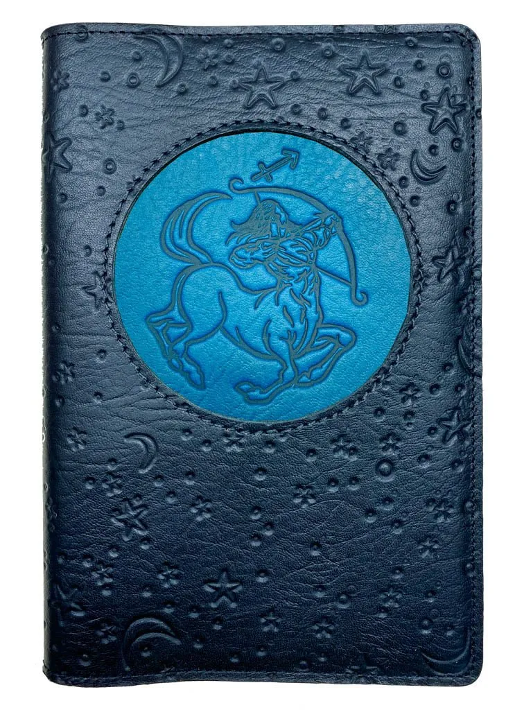 Refillable Leather Journal, Zodiac Icon, Sagittarius