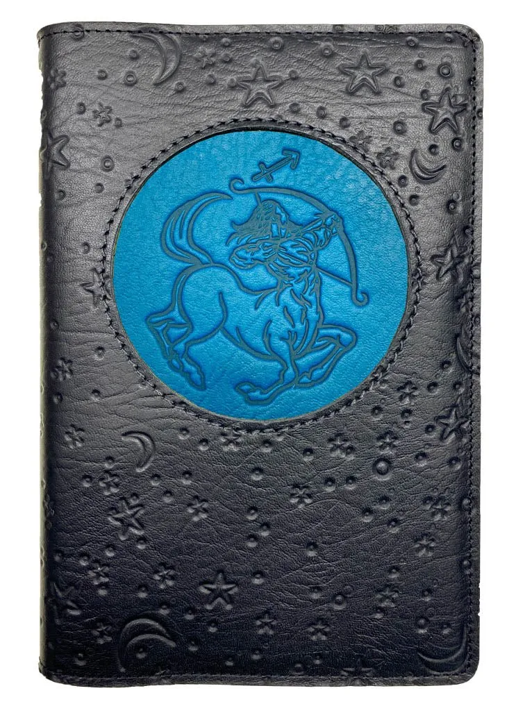 Refillable Leather Journal, Zodiac Icon, Sagittarius