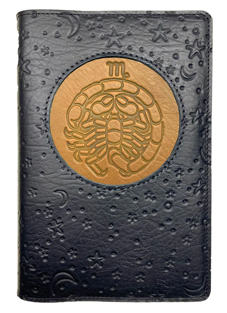 Refillable Leather Journal, Zodiac Icon, Scorpio