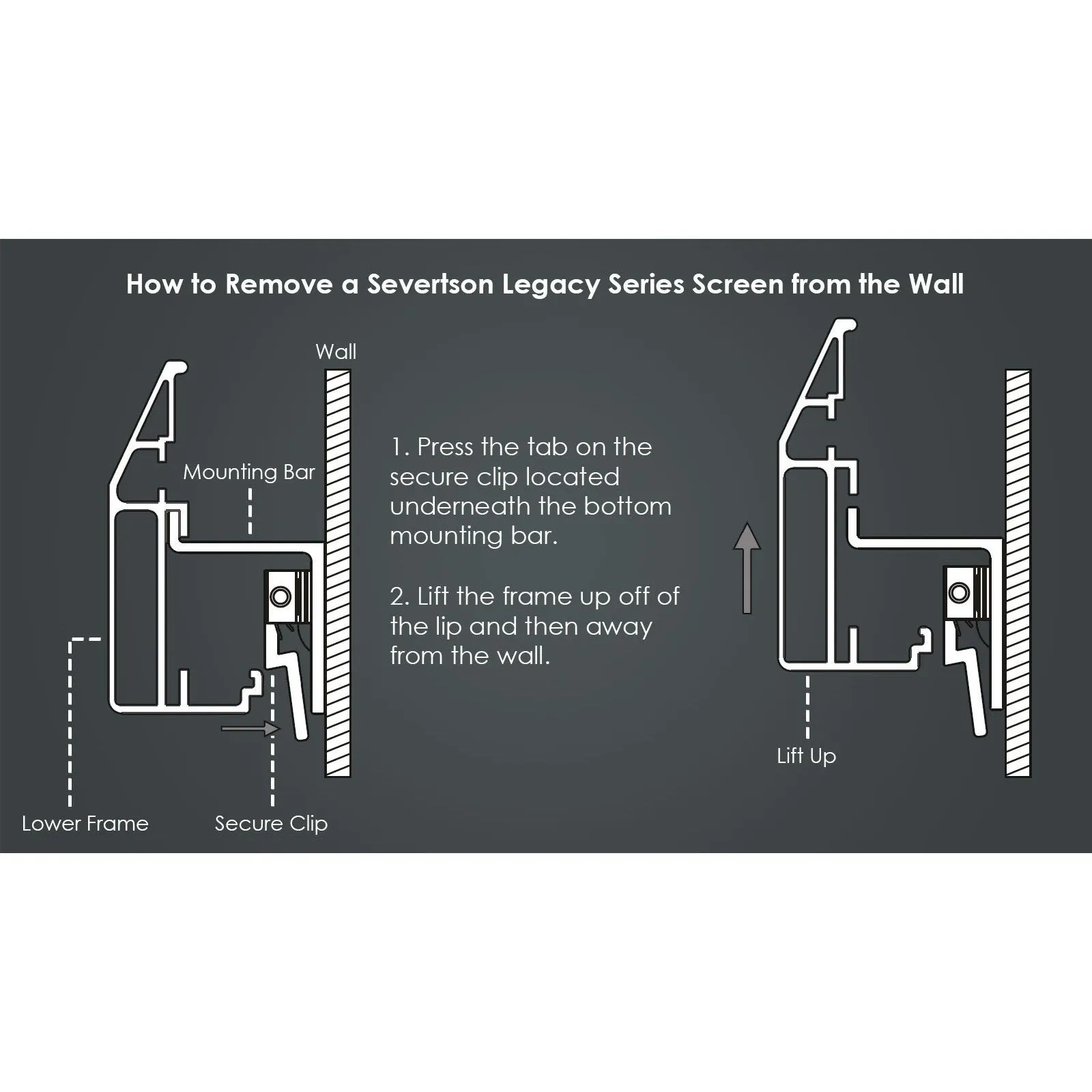 Severtson Screens Legacy Series Fixed Frame 141" (130.5" x 55.5") CinemaScope [2.35:1] LF235141BWAT