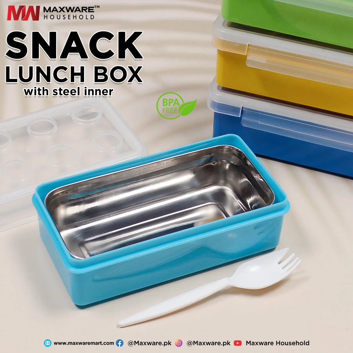 Snack Lunch Box With Steel Inner